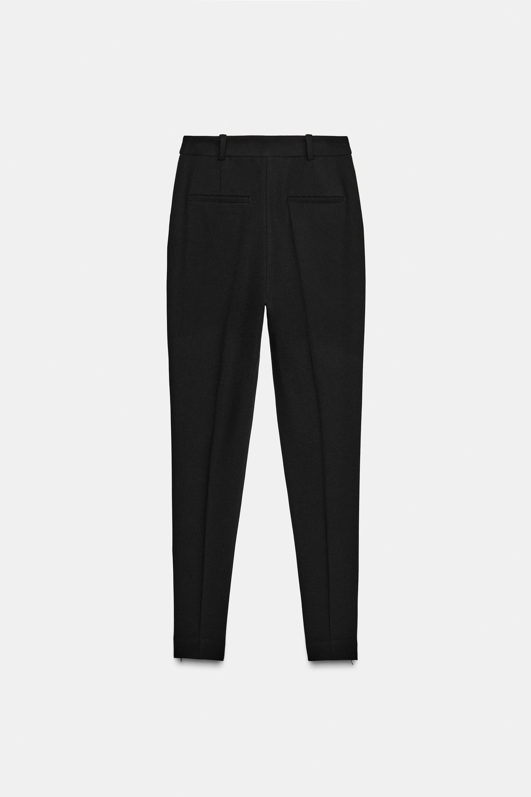 High-waist slim trousers