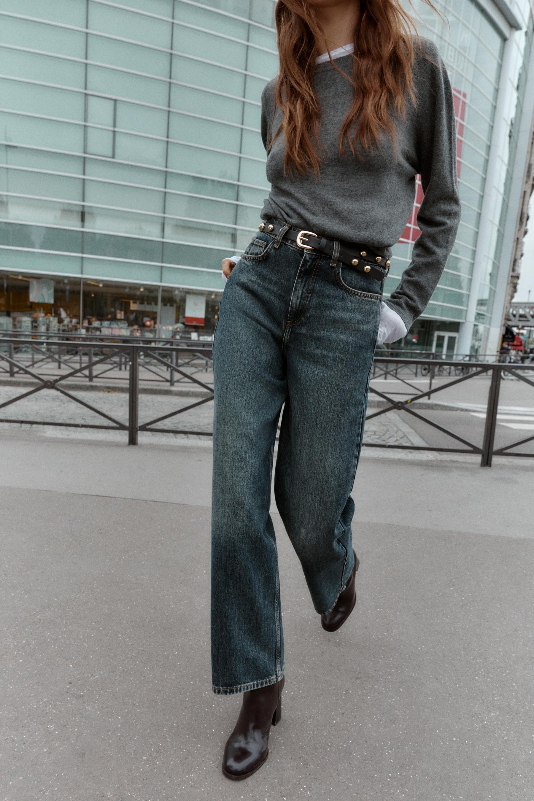 Straight Tapered High-Waist Jeans