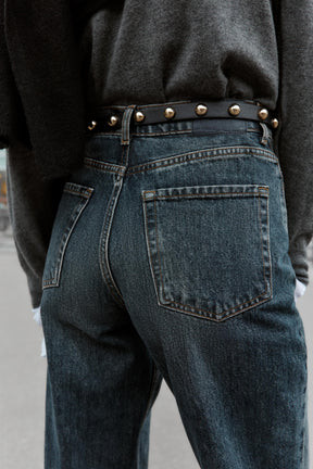 Straight Tapered High-Waist Jeans