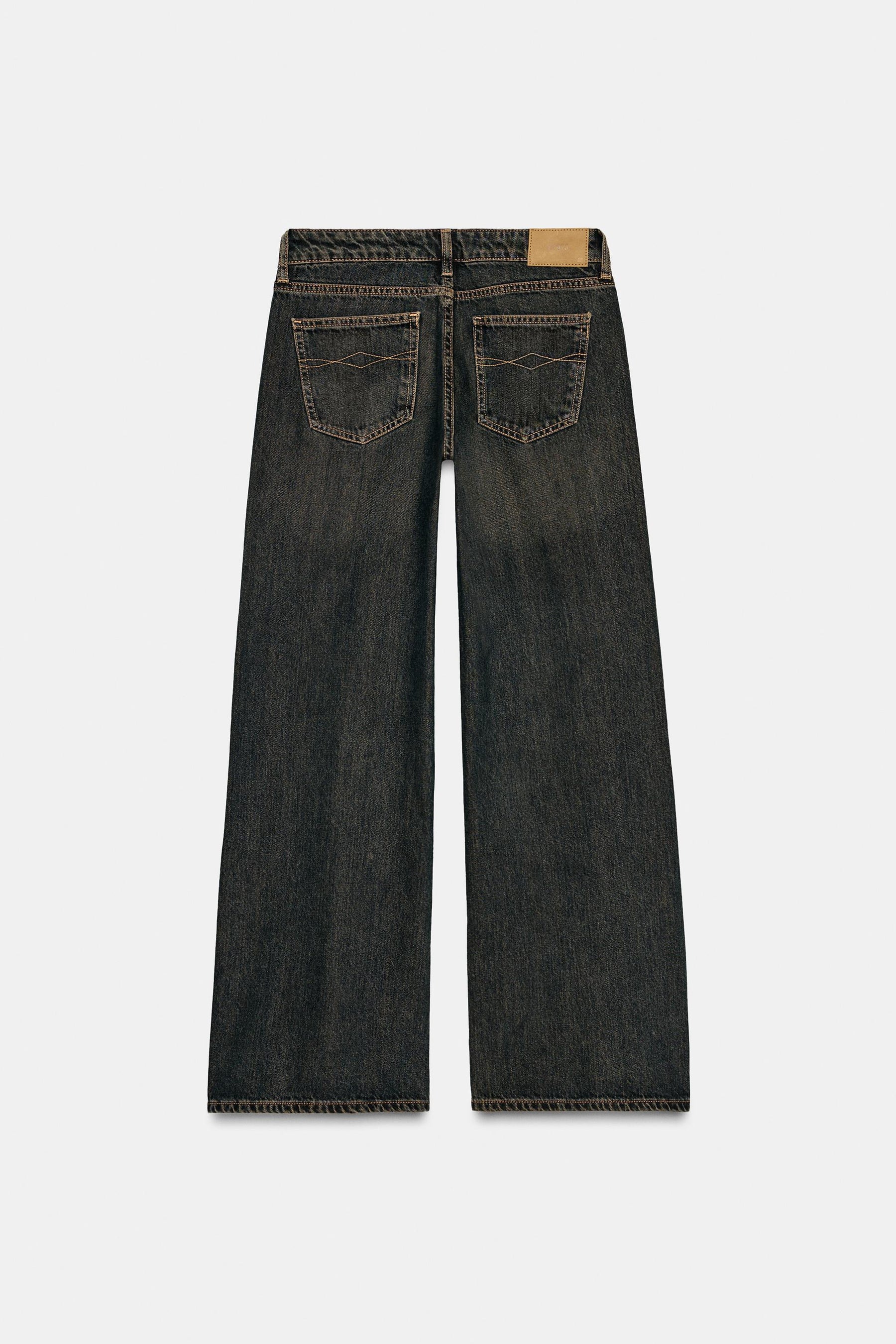 Wide-leg low-rise jeans