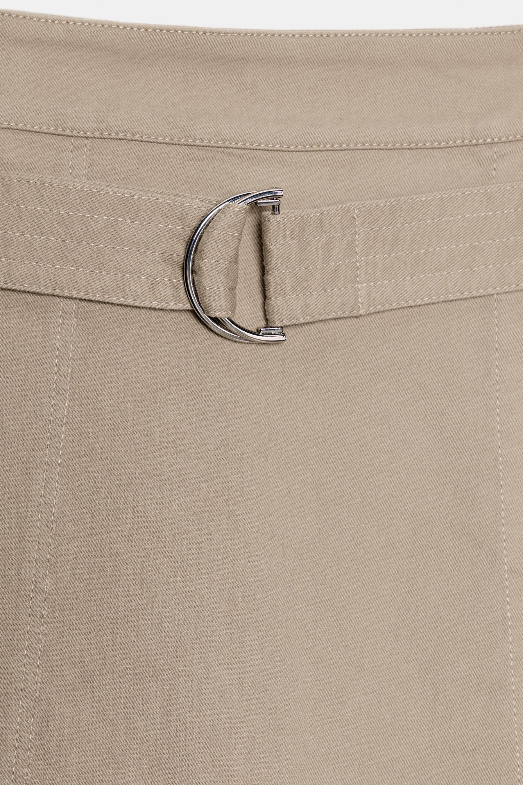 Belted Cargo Midi Skirt