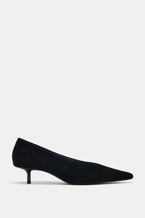 SUEDE KITTEN HEEL SHOES