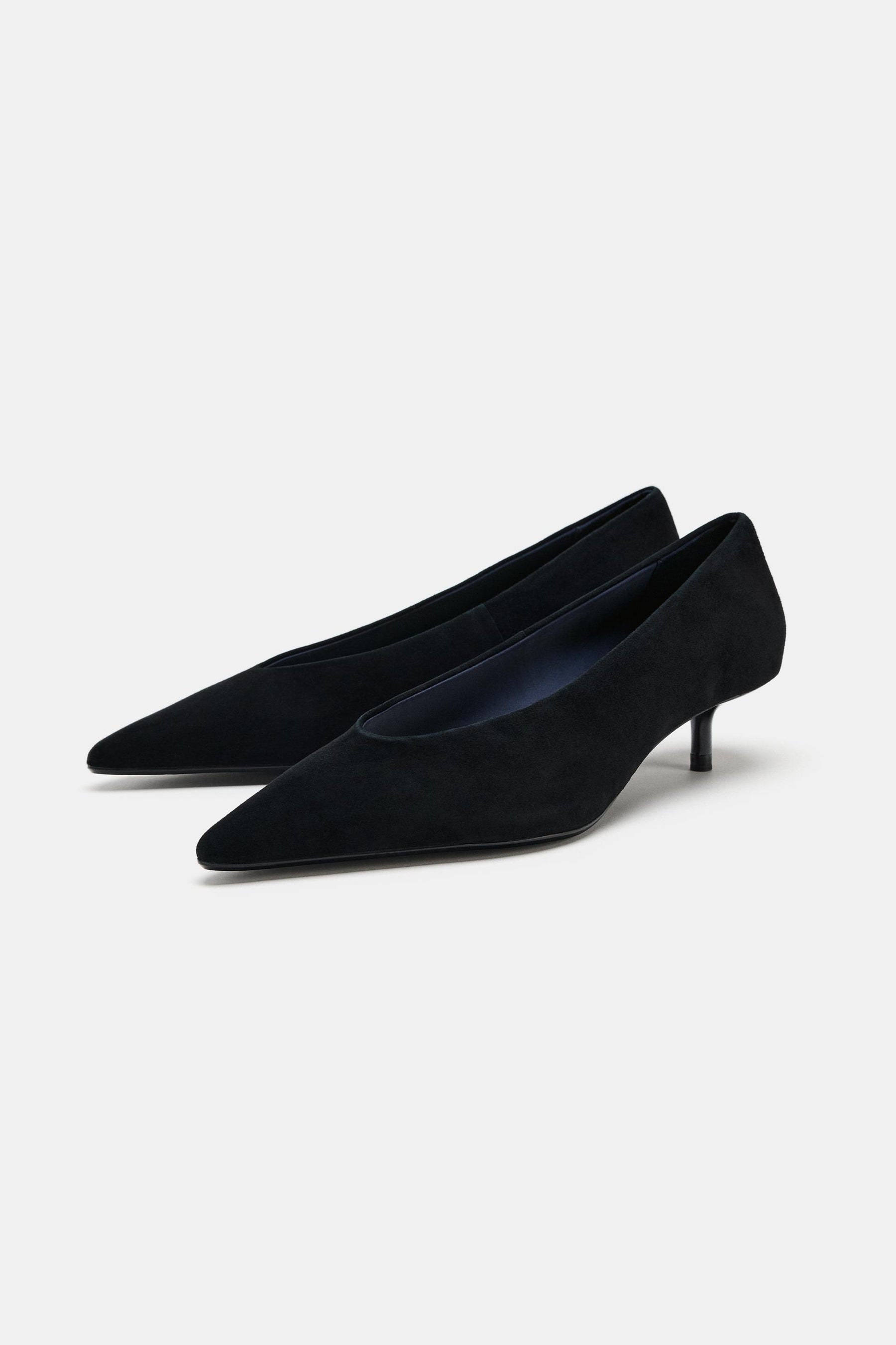 SUEDE KITTEN HEEL SHOES