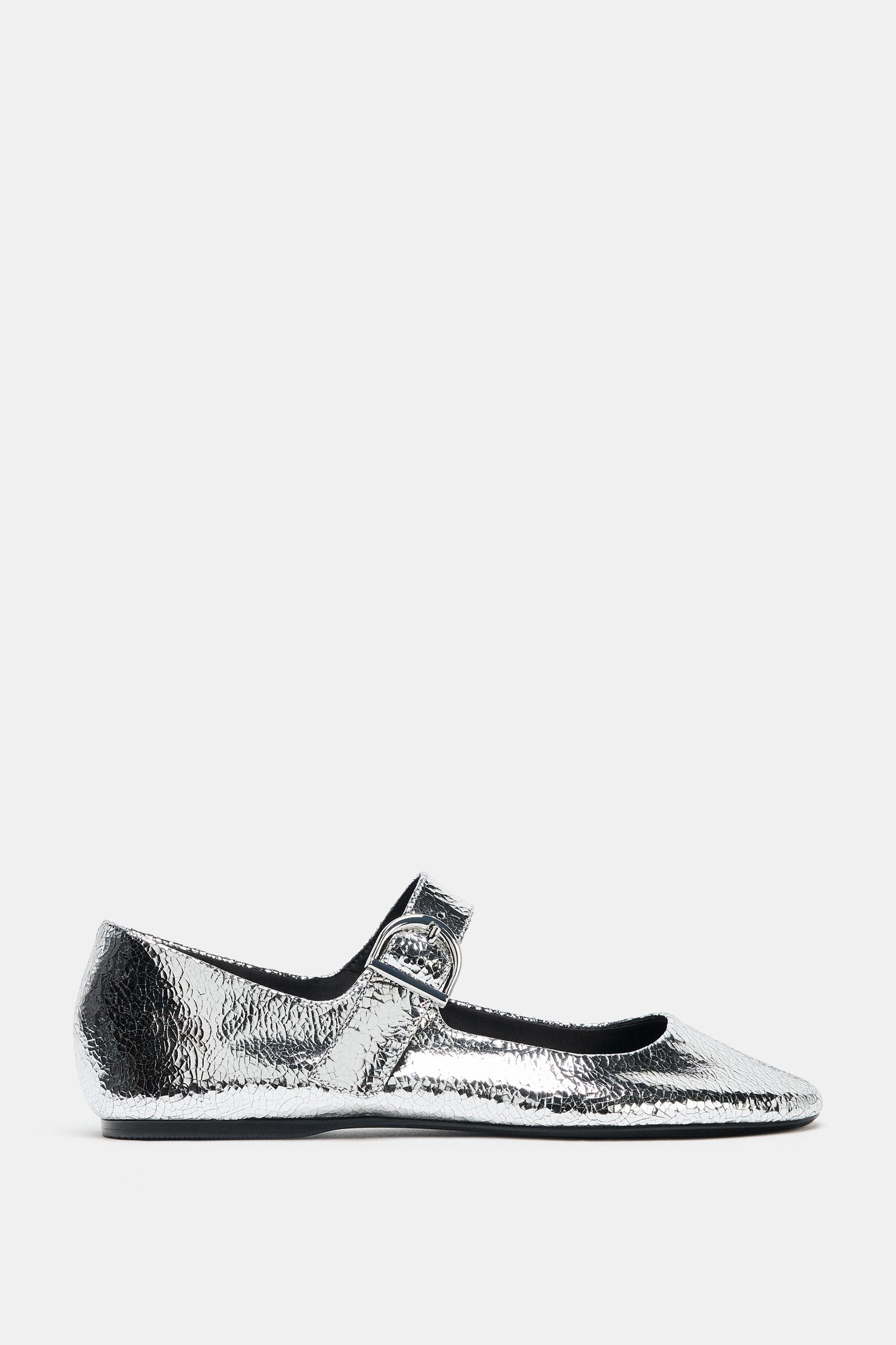 METALLIC LEATHER BALLERINAS