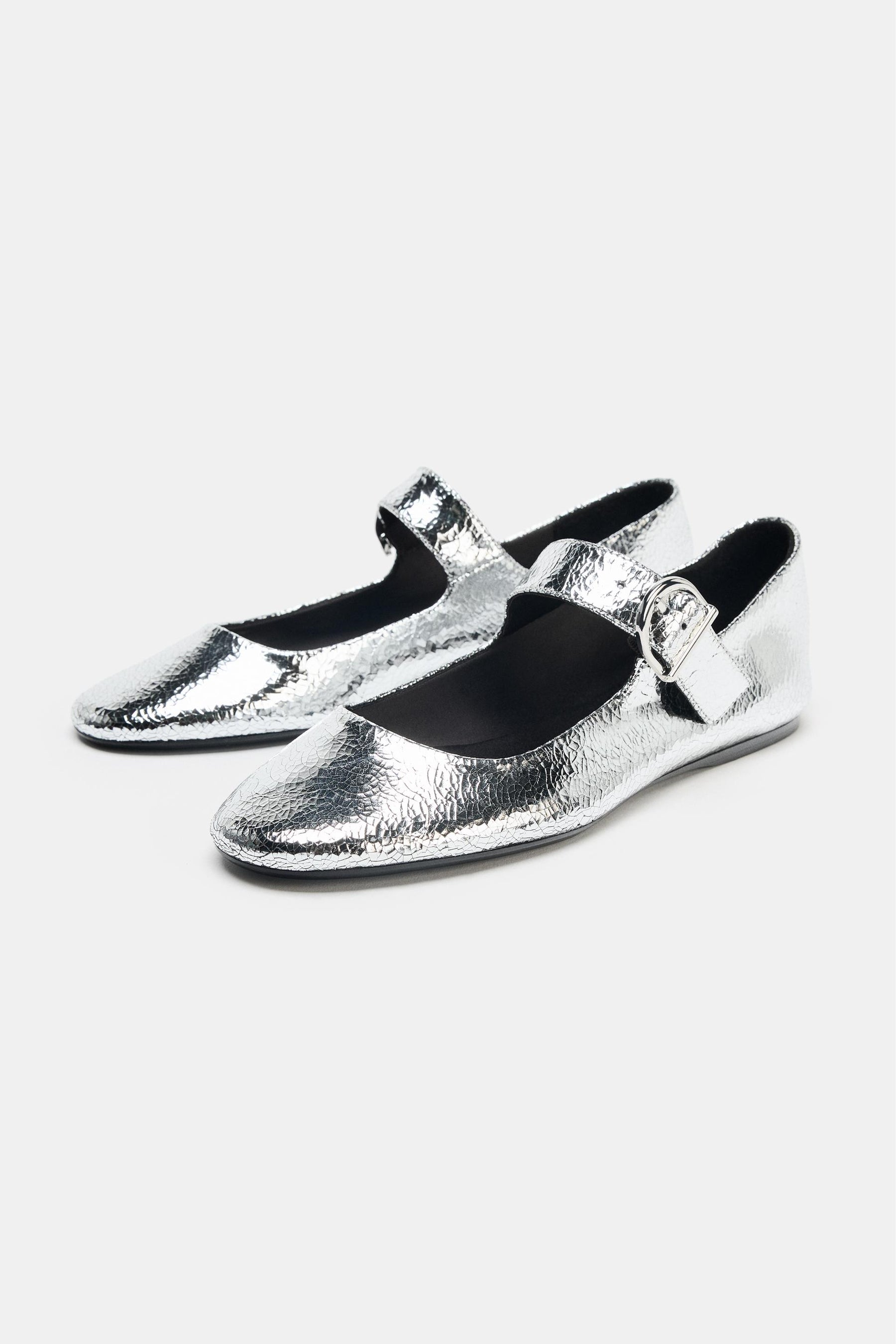 METALLIC LEATHER BALLERINAS