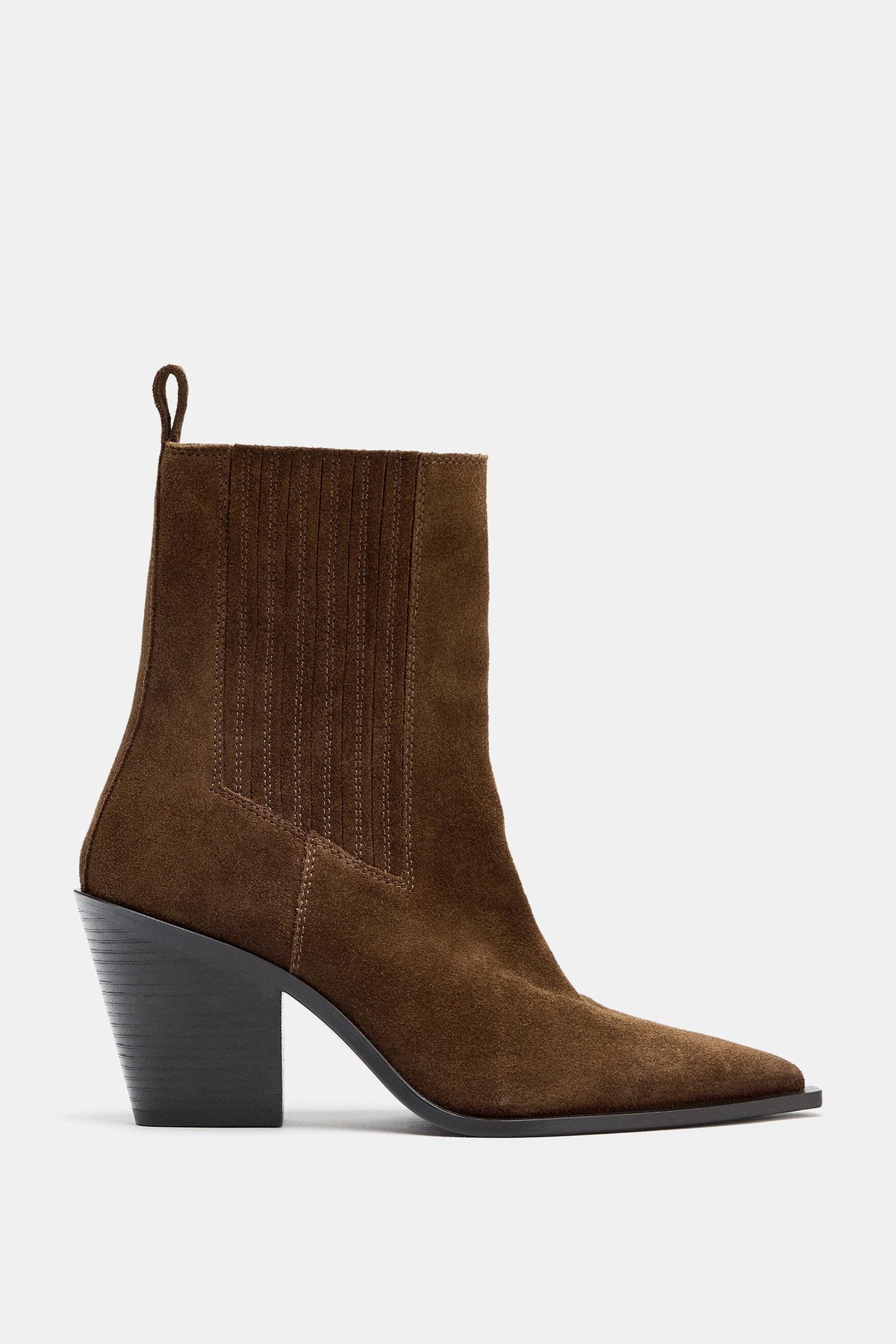 Suede Cowboy Ankle Boots