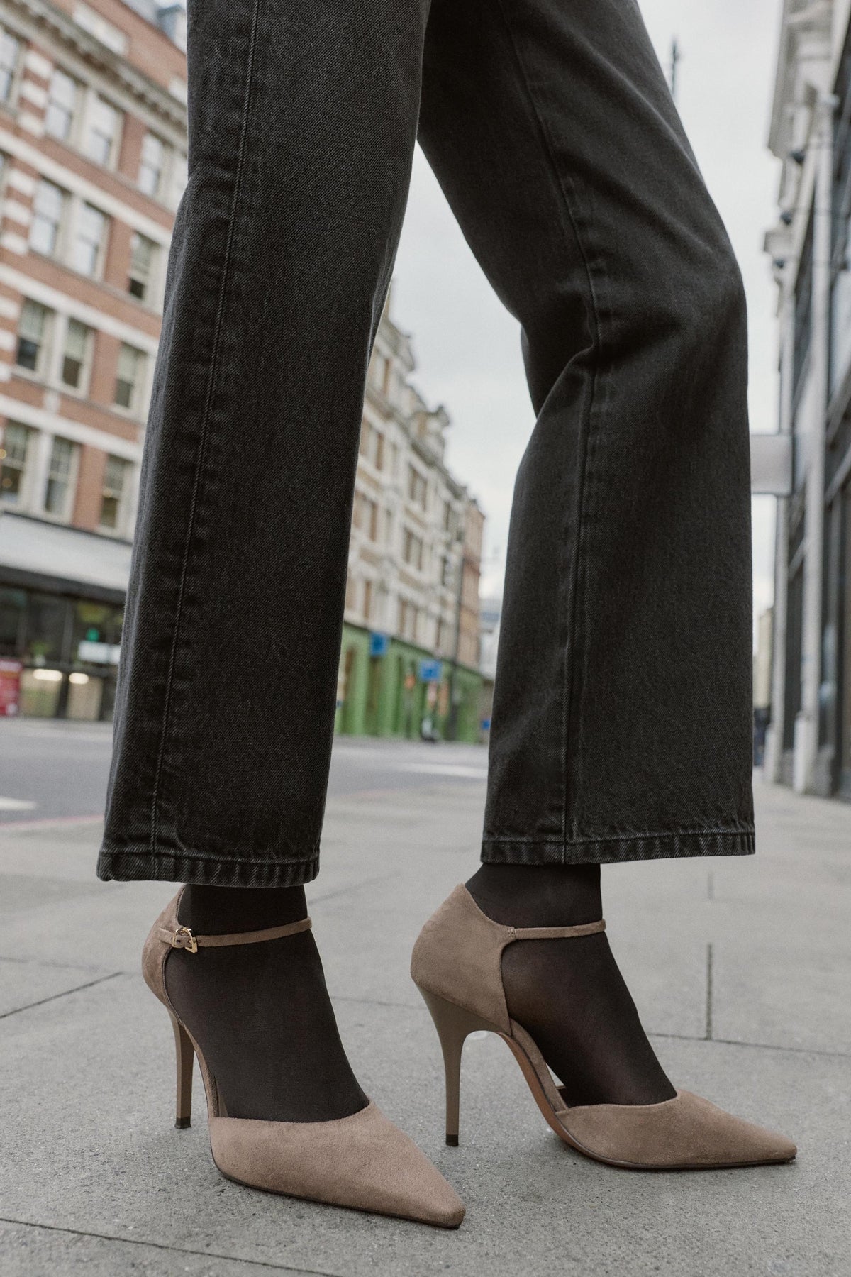 Ankle Strap High-Heel Shoes