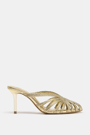 METALLIC STILETTO SANDALS