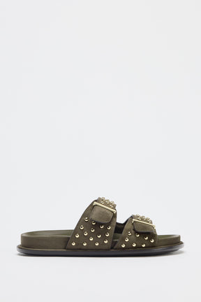 STUDDED BUCKLE SANDALS